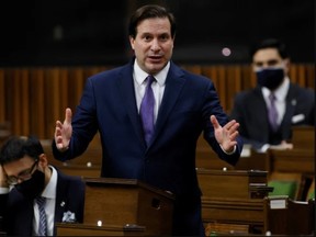 Canada's Minister of Public Safety Marco Mendicino speaks in the House of Commons on Parliament Hill in Ottawa Feb. 7, 2022. PHOTO BY BLAIR GABLE /REUTERS