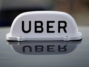 The logo of taxi company Uber (REUTERS/Phil Noble/File Photo)