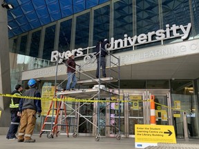 Ryerson is now called Toronto Metropolitan University after the board approved the name change. Tuesday, April 26, 2022. (Scott Laurie/Postmedia Network)