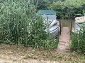 The dock at Big Otter Marina where Cindy Stolk, 54, is thought to have fallen off on the afternoon of Friday July 24, 2022. Her body was recovered around 6:40 p.m. that evening. Heather Rivers/The London Free Press