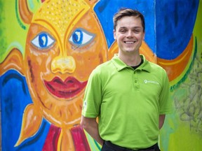 Colton Kaufman is one of the ambassadors that city has hired to pump up downtown, Richmond Row and OId East Village in London. (Derek Ruttan/The London Free Press)