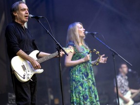 Brad Roberts and Ellen Reid of Crash Test Dummies perform as their band opens Start.ca Rocks The Park in Harris Park in London on Wednesday July 13, 2022. (Mike Hensen/The London Free Press)