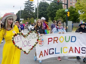 Religious groups like the Anglican Church had a strong presence at the Pride Parade.