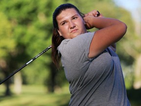 Chloe Jacques of Chatham, Ont., is Amateur Long Drive Canada’s Ontario under-17 girls' champion for the second consecutive year. Photo taken in Chatham, Ont., on Thursday, Aug. 11, 2022. Mark Malone/Chatham Daily News/Postmedia Network