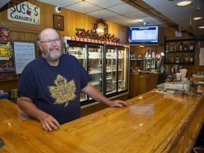 Louis Patrick, president of the Royal Canadian Legion branch in Delaware, says booking a band to play once a month is one way the club has tried to attract new members. (Derek Ruttan/The London Free Press)