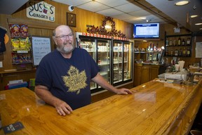 Louis Patrick, president of the Royal Canadian Legion branch in Delaware, says booking a band to play once a month is one way the club has tried to attract new members. (Derek Ruttan/The London Free Press)