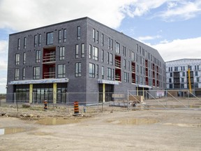 Construction of a residential development at 865 Kleinburg Dr. in London has stopped amid a $58-million lawsuit from lenders. Photo shot in London on Tuesday Aug. 9, 2022. (Derek Ruttan/The London Free Press)