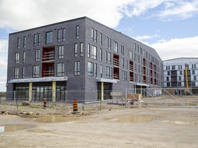 Construction of a residential development at 865 Kleinburg Dr. in London has stopped amid a $58-million lawsuit from lenders. Photo shot in London on Tuesday August 9, 2022. (Derek Ruttan/The London Free Press)