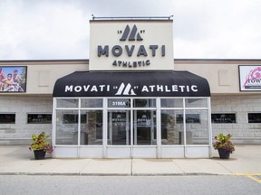 The Movati Athletic club at 3198 Wonderland Rd. S. and a second club on Wonderland Road North closed on Aug. 31, 2022. (Derek Ruttan/The London Free Press)