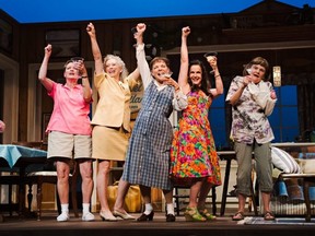 The cast of The Sweet Delilah Swim Club, on at Huron Country Playhouse’s South Huron Stage until Sept. 4 are Marcia Tratt, left, as Sheree Hollinger, Barbara Fulton as Dinah Grayson, Karen Wood as Jeri Neal, Cara Hunter as Lexie Richards and Mary Pitt as Vernadette Simms.