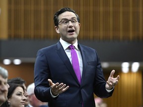 Conservative MP Pierre Poilievre speaks during question period in the House of Commons on June 15, 2022.