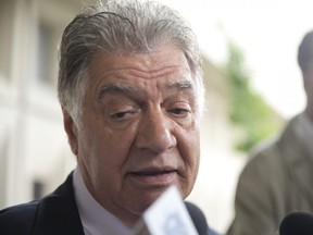 Then-London Mayor Joe Fontana speaks to the media outside the courthouse after being found guilty on three fraud-related charges in London on Friday June 13, 2014. (Free Press file photo)