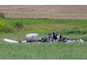 One person died in the crash of a small plane north of the airport in Stratford on Tuesday. (Derek Ruttan/The London Free Press)