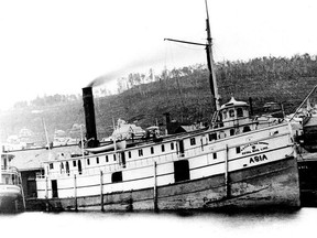 The steamer Asia sank in a violent storm in 1882 with approximately 121 lives lost, becoming the worst maritime disaster ever on Lake Huron.