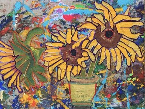 Artist Kim Wilkie's Sunflower is part of the Paper and Textiles Group Exhibition at Westland Gallery until Sept. 17.