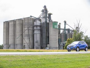 The grain elevator on the Talbot Line in St. Thomas is one of six that Sollio Agriculture has closed. (Derek Ruttan/The London Free Press)
