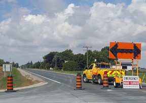 Ontario Provincial Police were investigating a sudden death along Highway 40 just north of Chatham on Monday Sept. 19, 2022. The road was closed between Pine Line and Eberts Line.  (Trevor Terfloth/Postmedia Network)