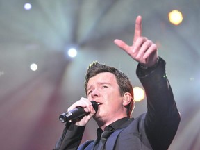 Rick Astley performs on the second day of the Singfest music festival at Fort Canning Park on Aug, 3, 2008 in Singapore. (Photo by Stefen Chow/Getty Images)