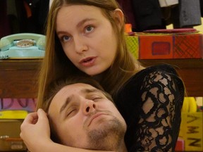 Kydra Ryan as Hilda and Steven Trevor as Greg star in AlvegoRoot Theatre's production of James Reaney's Gyroscope, opening Friday at Manor Park Memorial Hall.