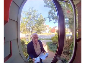 Ward 1 Coun. Michael van Holst is shown while campaigning in a doorbell video, footage of which was posted online. The voter asks him if he is the "anti-vaxxer" on city council and tells him to "get f---ed."
