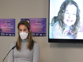 This year's Shine the Light on Women Abuse campaign honours Jennifer Kagan-Viater and her daughter, Keira, who was killed on Feb. 9, 2020, in an act of filicide, the killing of a child by a parent. DALE CARRUTHERS / THE LONDON FREE PRESS