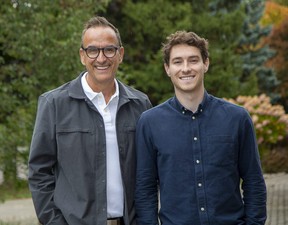 Gabe Pizzuti, left, and his son Matt Pizzuti are trustees on the London District Catholic school board.  (Derek Ruttan/The London Free Press)