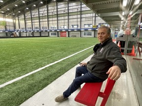 Tom Partalas, manager of the BMO Centre on Rectory Street, says the soccer complex will be open to Londoners who want to watch Canada's games during the Qatar 2022 World Cup. JONATHAN JUHA/The London Free Press