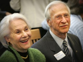 Beryl and Richard Ivey enjoy the official opening of the Beryl Ivey Library at Brescia University College in this LFP Archives photo. Beryl Ivey, once a scholarship student at Brescia, gave $750,000 to the library renovation. (Files)