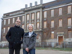 Abe Oudshoorn and Donna Fraleigh are co-chairs of Nurses For Housing that hopes to raise $150,000 to help Indwell build affordable housing on the former South Street hospital site in London. (Derek Ruttan/The London Free Press)
