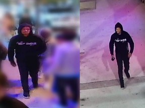 London police released two images of a suspect in an Oct. 23 double shooting in downtown. (London police photo)