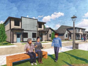 An artist rendering shows a 40-unit affordable housing development proposed by YWCA St. Thomas-Elgin for 21 Kains St. in St. Thomas. (YWCA St. Thomas-Elgin photo)
