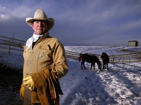 Canadian country music legend Ian Tyson at home on his working ranch near Longview, Alberta, in 2002.