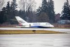 The Transportation Safety Board of Canada is deploying a team of investigators after this plane left the London International Airport runway in the early morning hours on Friday December 16, 2022. (Derek Ruttan/The London Free Press)