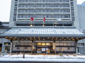 The DoubleTree By Hilton hotel on King Street in downtown London is shown on Monday, Dec. 26, 2022. (Derek Ruttan/The London Free Press)