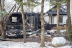 Three adults and four children have been displaced after fire destroyed their home on Rebecca Road near Thorndale on Wednesday December 28, 2022. (Derek Ruttan/The London Free Press)