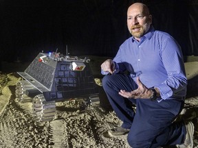 Peter Visscher, general manager of the Canadensys Aerospace Corp. facility in Stratford, is part of team building a lunar rover expected to land on the moon in 2026. Photograph taken on Tuesday, Dec. 6, 2022. Mike Hensen/The London Free Press