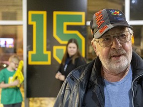 Peter Meyler spoke with The London Free Press before the first London Knights game since the death of player Abakar Kazbekov, who was honoured with the No. 15 sign fans could sign at Budweiser Gardens on Wednesday Dec. 28, 2022. Mike Hensen/The London Free Press