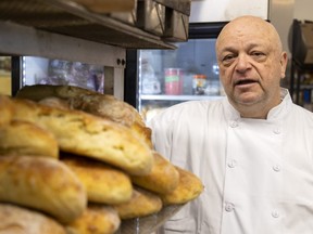 Chef Rob Howland, a chef and pastry chef turned secondary school teacher, has opened a new bakery, Baker's Table and Pastry Co., in the East Village Market at 630 Dundas St. E. Photograph taken on Friday, Dec.  30, 2022. (Mike Hensen/The London Free Press)