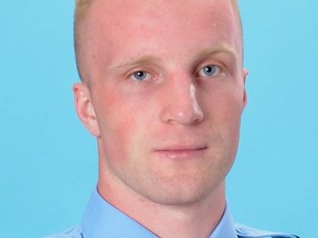 OPP Constable Grzegorz Pierzchala, 28, was shot and killed near Hagersville, Ontario, on Tuesday. OPP PHOTO