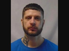 The OPP’s Repeat Offender Parole Enforcement is searching for Kraig Tasker, 34, who is known to frequent London, Sarnia, Hamilton and Kingston. (OPP photo)