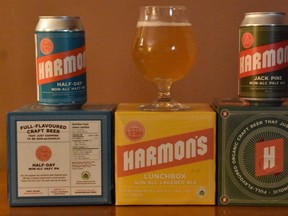 Harmon’s looks to capitalize on a trend to non-alcoholic beer with a lineup of near-beers that aim to keep the taste but lose the buzz. (BARBARA TAYLOR/The London Free Press)
