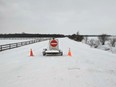 A portion of Perth Road 122 north of Stratford was closed for provincial police while officers investigated a sudden death. Galen Simmons/Beacon Herald