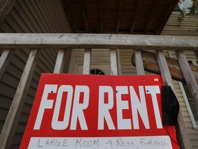 A For Rent sign is seen in this file photo. Tony Caldwell/ Postmedia