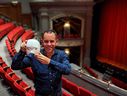 Dennis Garnhum, artistic director for the Grand Theatre, with a mask to promote the High School Project's 25th anniversary show, The Phantom of the Opera, which will be staged Sept. 19 ot Oct. 7 featuring a cast of about 50 students from across the region.
