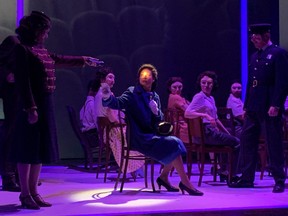 Viola Desmond (Beck Lloyd) is confronted by officials at the Roseland Theatre in New Glasgow, N.S., in 1946, setting the stage for one of the biggest civil rights battles in Canadian history in London native Andrea Scott's play, Controlled Damage, on stage at the Grand Theatre until Jan. 29.