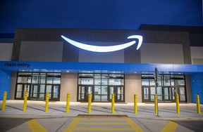 The Amazon distribution centre in Talbotville, south of London, looks nearly finished, but work continues on the robotic-sortable facility expected to open later this year. Photograph taken on on Friday, Jan. 6, 2023. (Derek Ruttan/The London Free Press)