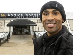 Damian Warner joined the rush back to the gym on Monday, Jan. 2, 2023, following the Christmas holidays. But for Warner, the trip was to meet members of two new fitness centres that bear his name in facilities that used to be operated by Movati Athletic. (Mike Hensen/The London Free Press)