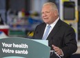 Ontario Premier Doug Ford at the Middlesex-London Paramedic Service headquarters in London on Friday January 20, 2023. 
(Mike Hensen/The London Free Press)