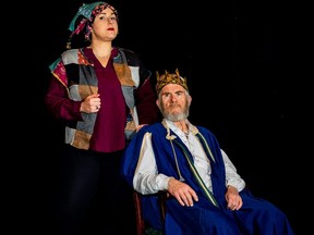 John L. Moore as King Lear and Elizabeth Ann Wilson as his Fool perform in the Liam Grunté Theatre production of King Lear, opening Thursday at the Grand Theatre's Auburn Stage.