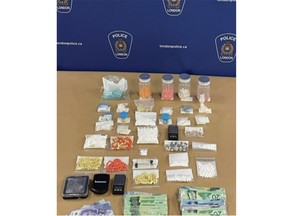 London police seized drugs valued at more than $100,000 in searches of two homes in the city on Tuesday. (London police handout photo)